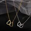 Double Heart Clavicle Choker Jewelry Pendant Necklace High Quality Love Drop Necklace