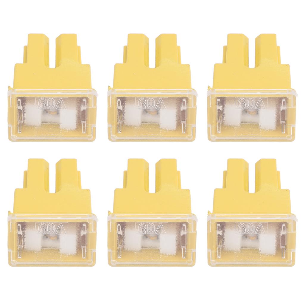 10 Pcs Fuse Female Terminal Case 60A 32V Yellow Cartridge Fuse Replacement for Automobile Truck