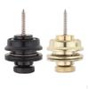 2Pcs Gold/Black Strap Locks Knobs Buttons for Electric Guitar Parts Accs