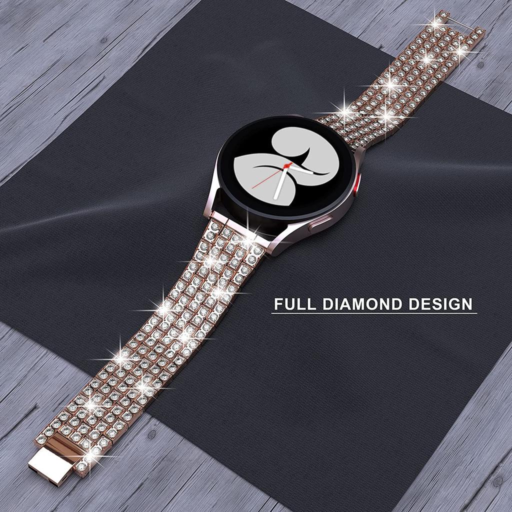 Ремешок 20 мм 22 мм для Samsung Galaxy Watch 4/5/6/pro/classic 43 мм 47 мм 45 мм металлический браслет с бриллиантами correa HUAWEI GT 2e 3 pro ремешок