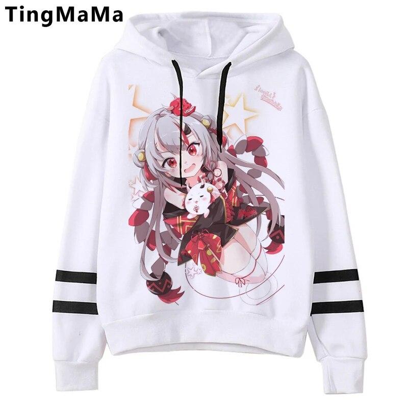 Xiao Genshin Impact Толстовки Унисекс Kawaii Мультфильм Harajuku Genshin Уличная одежда Хип-хоп Ху Тао Толстовка с графикой Унисекс Толстовки Мужской Унисекс