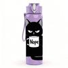 1PC Black Cat Hold Mug 750ml Color Plastic Sports Water Bottle Leakproof Flip Straw Lid Suitable for Sports Office Home Use