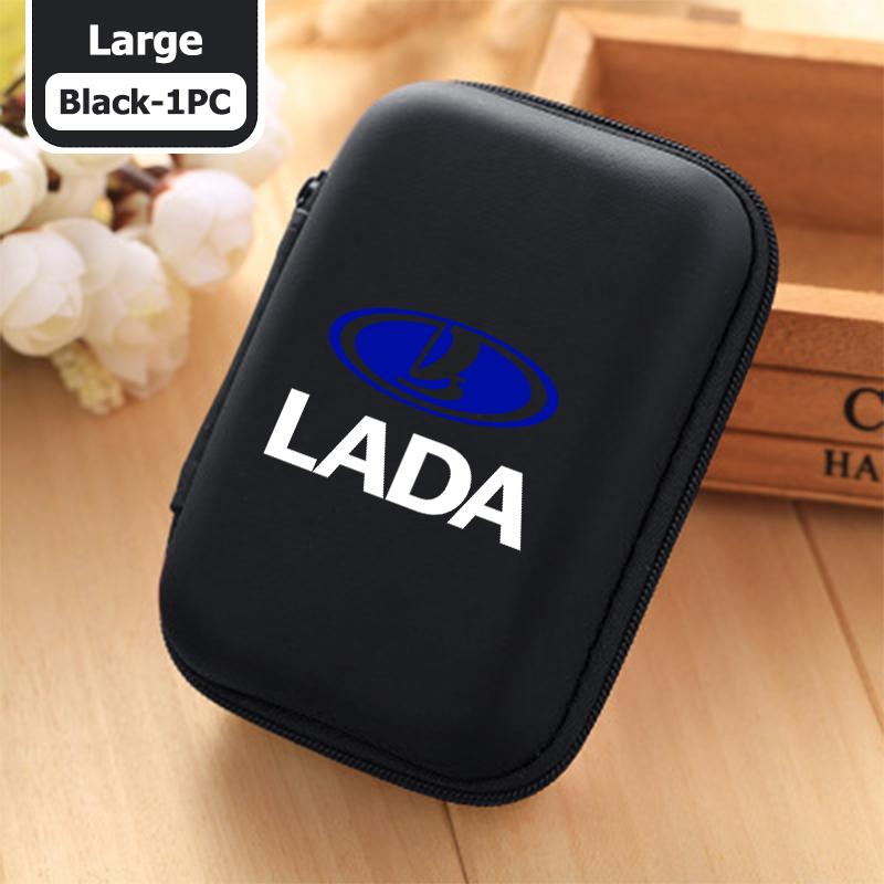 Mini Earphone Case Portable Mini Zipper Headphone Bag Storage Box Accessories For Lada Xray Granta Priora Sedan Sport Kalina