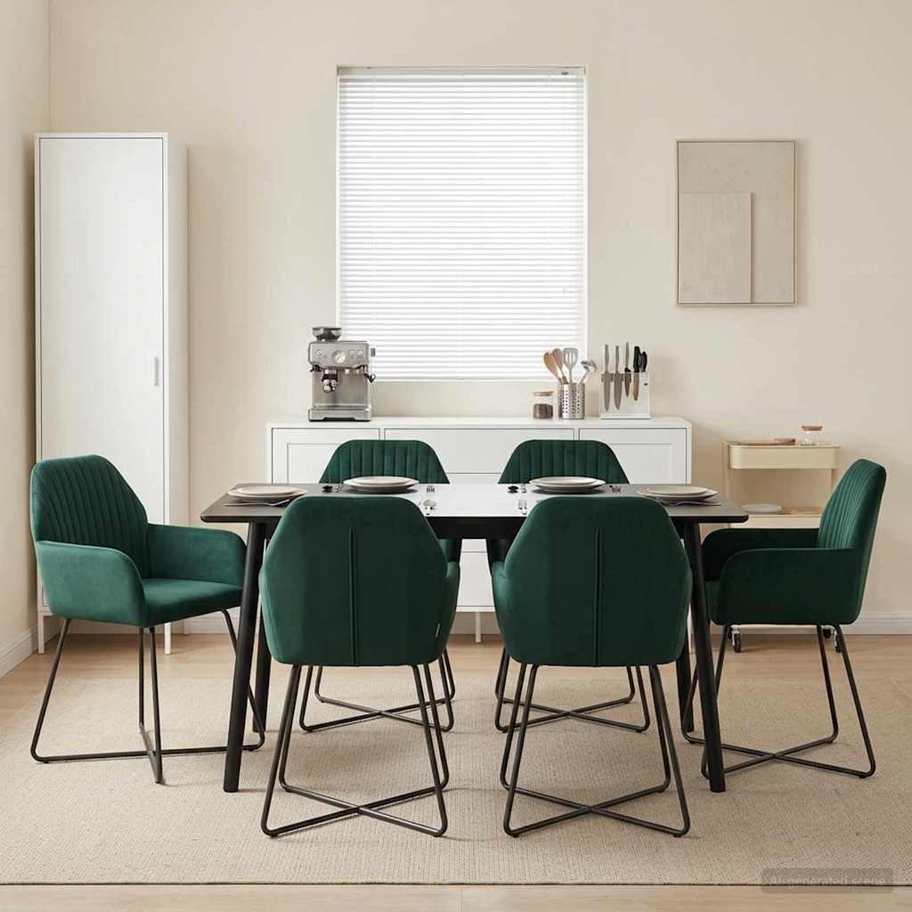 Dining Chairs 4 pcs Velvet Dark Green 55 x 50 x 84 cm