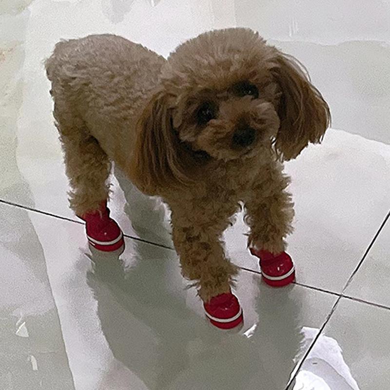 4 шт./компл. обувь для собак, модные зимние теплые зимние сапоги для собак, обувь из искусственной кожи для маленьких собак, чихуахуа, водонепроницаемая нескользящая обувь для щенков, обувь для домашних животных