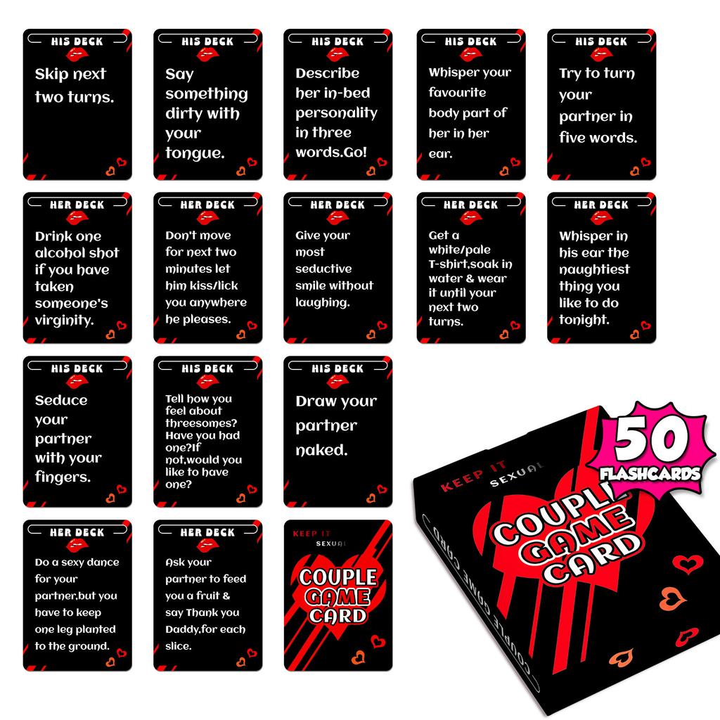 50 Fun Couple Cards, Toys, Warm-Up Ambiguous Props, Creative Interactive Cards