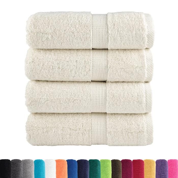 VidaXL Serviettes de toilette premium SOLUND 4 pièces Crème 30 x 30 cm 600 g/m² 137468