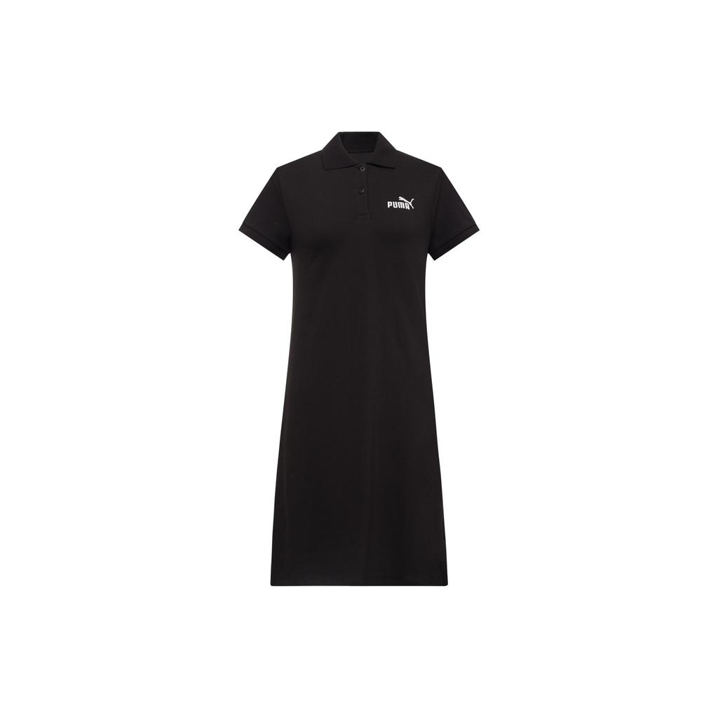 Puma Повседневное спортивное платье-поло с принтом логотипа в стиле ретро в американском стиле, женское платье, черное 676691-01