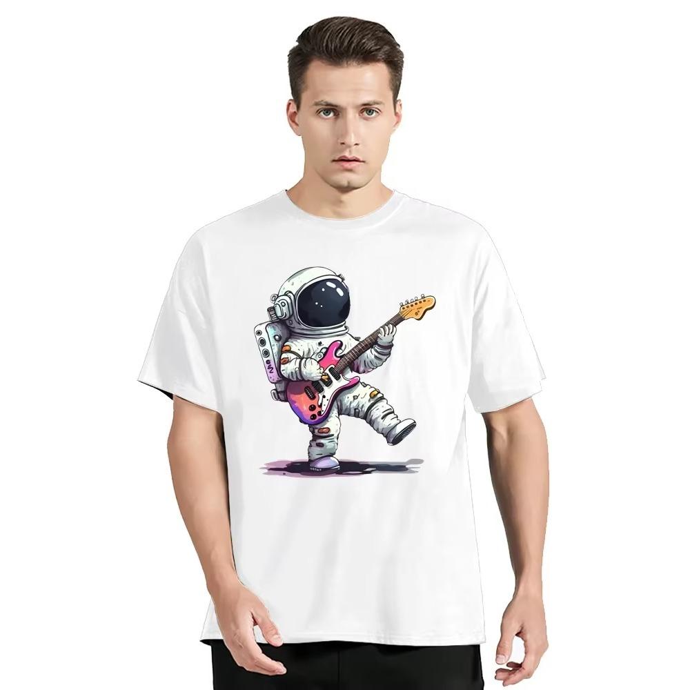 Astronaut Graphic Funny Print T-shirt Summer Mens Clothing Loose T Shirt Fashion Streetwear Tops O-neck Oversized Tshirt