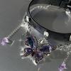 Crystal Butterfly Pendant Necklace Belt Twined Women Accessory Punk Gothic Metal Choker  Ladies