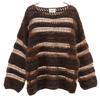 Beauty Products CLANE Border Pattern Long Sleeve Sheer Knit 1 Sweater Women Used