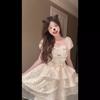 Сладкое пышное платье с бантом женская талия тонкая летнее маленькое супер-фея свидание сетка пышная юбка