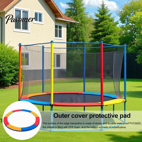 Trampoline Safety Accessory 8/10/12FT Replacement Pad UV Resistant Waterproof PVC Spring Cover Edge Protector Round Accessories Cushioning