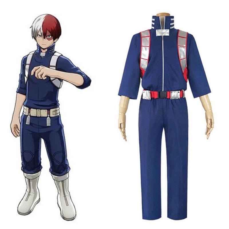 Мужской горячий аниме My Hero Academia Boku no Hero Academia Todoroki Shoto Косплей Костюм Топ Брюки Пояс Хэллоуин Cos Парик