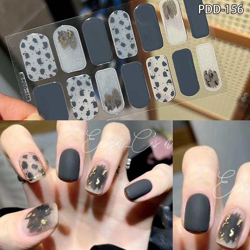 60 стилей DIY полуотвержденные гелевые наклейки для ногтей долговечные однотонные свежие цветы весной полоски для ногтей патч-слайдер наклейка с полным покрытием