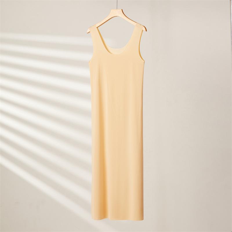 Плюс размер бесшовные полные платья-комбинации для женщин летние ледяной шелк крутая нижняя юбка нижнее белье без рукавов платье-комбинация M-5XL