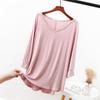 Весенне-летняя модальная свободная однотонная футболка с подкладкой, универсальный топ