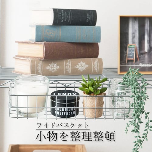 Doshisha Luminous Rack, Steel Rack Parts, Wire Basket, Hanging Basket, Large, Wide, Shallow, 35cm Wide X 10cm Deep X 7cm High, 2kg Weight Capacity, St