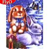 Алмазная картина, полный квадратный кролик, Новое поступление, Алмазная вышивка, зимняя мозаика, комплект для рукоделия с животными, Рождественский декор