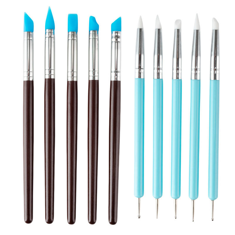 5Pcs/Set Clay Modeling Sculpting Kit Silicone Tip Clay DIY Craft Pottery Tool