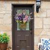 Door Hanger Basket Decorative Door Hanging Basket Wreath Front Door Artificial Wildflowers Basket for Home Wedding