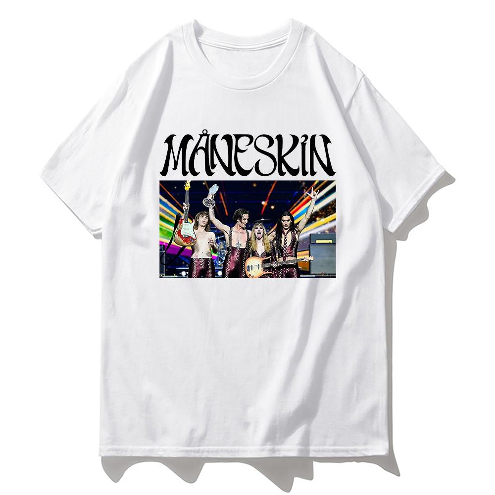 Женская футболка Maneskin в стиле хип-хоп с принтом Goth Harajuku, повседневная женская базовая футболка с круглым вырезом и короткими рукавами Y2k, футболка для девочек, Прямая поставка
