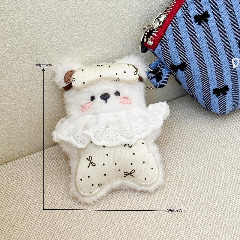 Sleeping Sheep Plush Pendant Cute Fluffy Ruffle Collar Mini Cartoon Stuffed Ornament for Crossbody Bag Decor Gifts for Teens