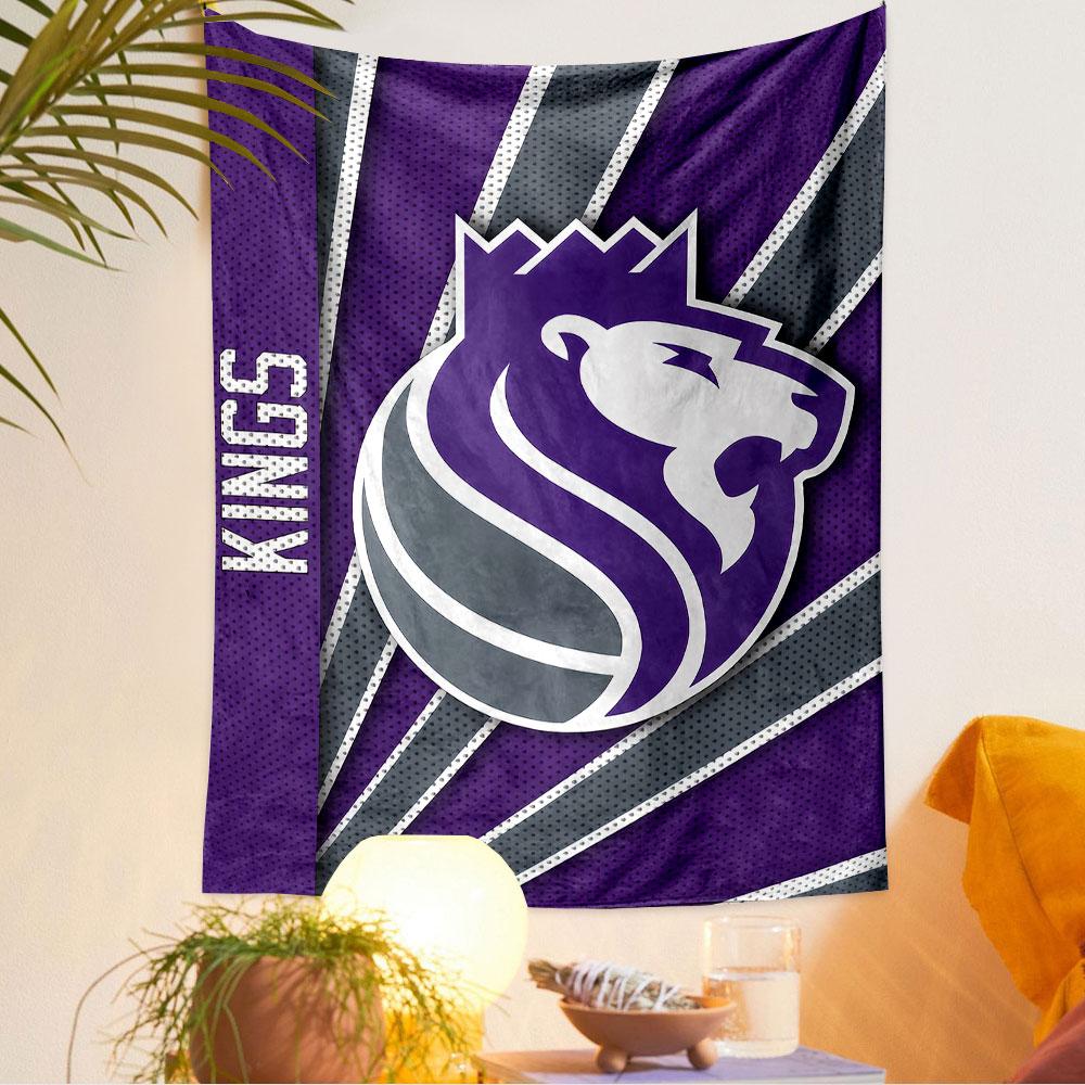 Sacramento Kings Tapestry Wall Hanging, NBA Basketball Team Logo Poster, Sports Wall Decor for Bedroom Living Room Dorm