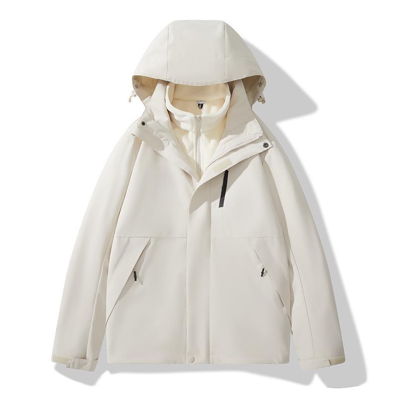 Женская куртка-двойка три-в-одном, Ветрозащитная, Водонепроницаемая, Трехзащитная для улицы