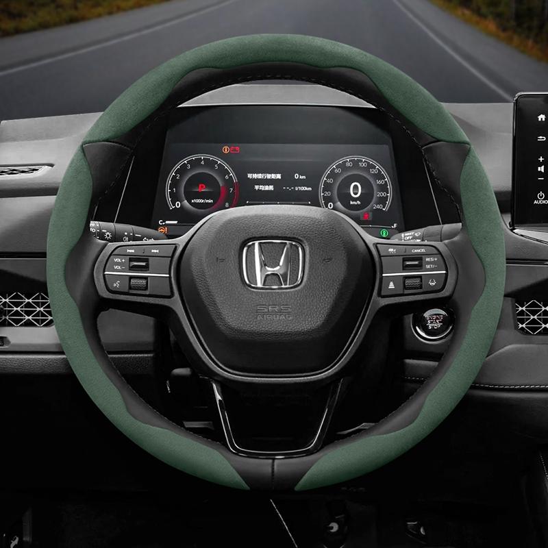 For Honda Suede Snap-on Steering Wheel Cover Fit Civic 2008 Accord 7 8 Vezel Freed 10 Stream Breeze Cr V 3 Shuttle Rn6 Jade