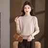 Fengxun Women's 100% Pure Wool Semi-High Neck Sweater