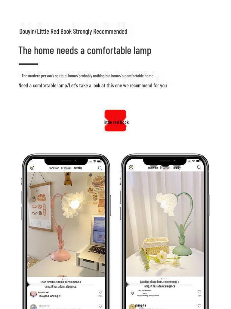 Romantic LED Bedside Table Lamp – Ideal Girl's Birthday Gift & Bedroom Atmosphere Light