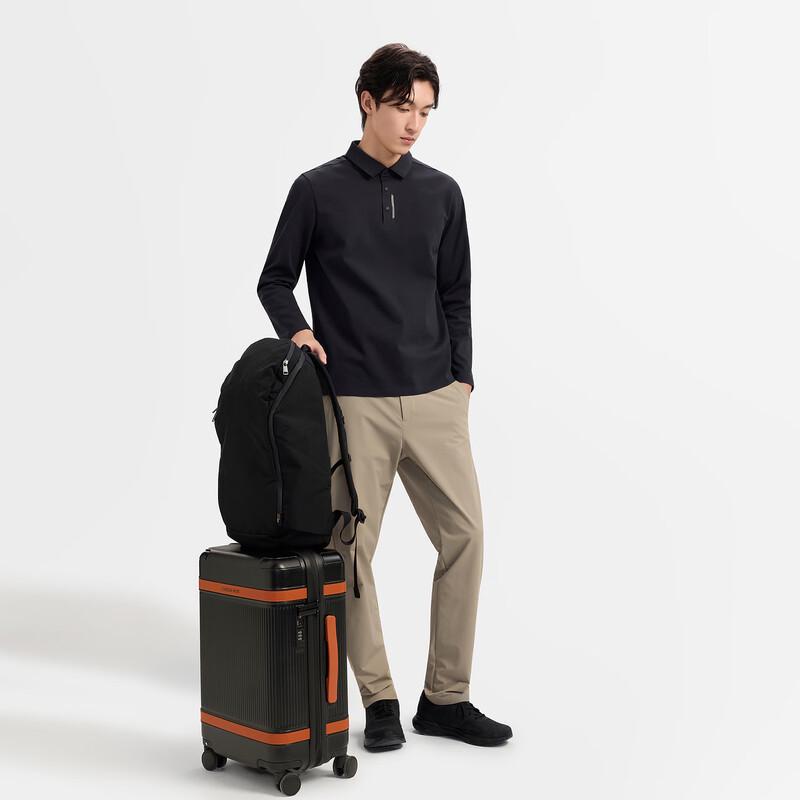 Мужская рубашка-поло KOLON SPORT с текстурой брашированного хлопка в стиле business casual