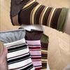 Female Spring and Autumn Pure Cotton Personality Color Collision Small Splicing Stripe In The Tube Stack Socks