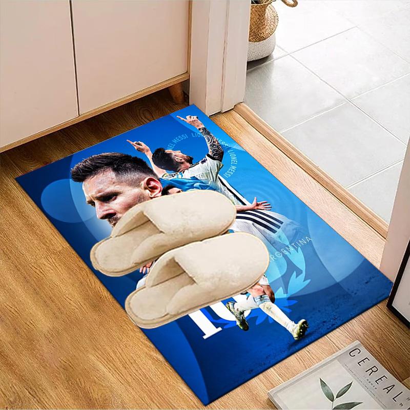 World Cup Celebration Messi Rug Game Carpet, Floor Mat for Bedroom Living Room Entryway Rug, Home Decor Idea Gift for Christmas birthday