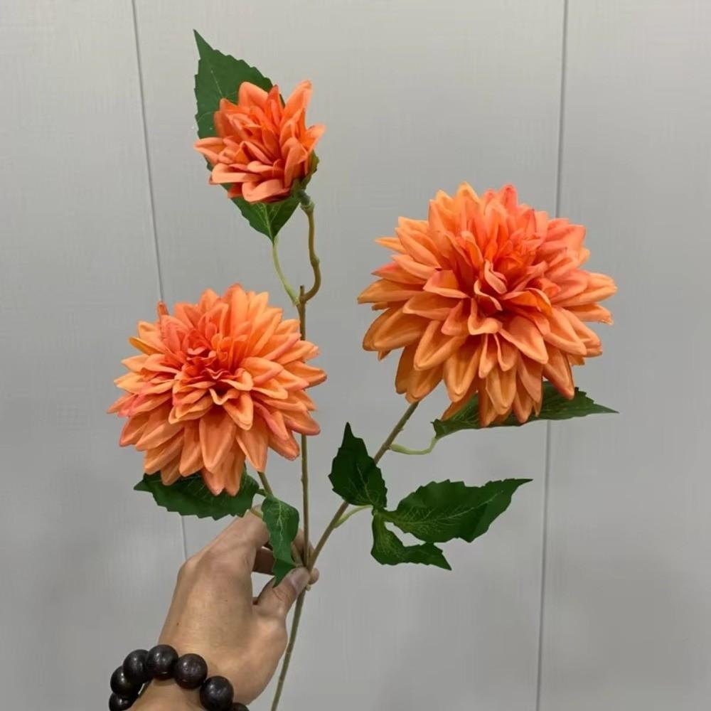 Long Branch Artificial Dahlia Flower 3 Heads Hydrangea Flower New Faux Flower Wedding Decor
