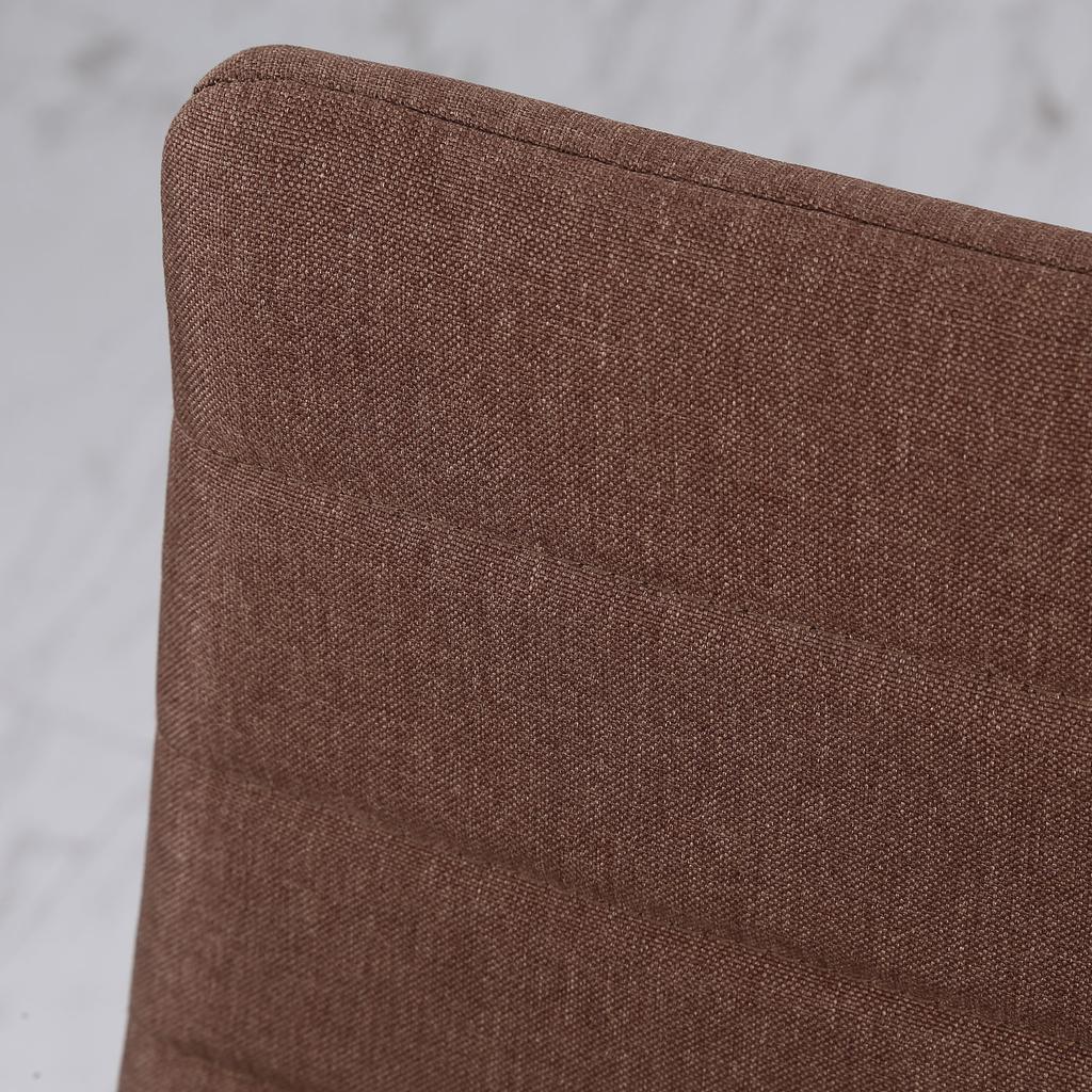 Set of 4 Padded Chairs for Living Room or Dining Room, Modern Kitchen Chairs, in Metal and Khaki Fabric