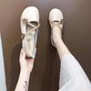 Женская летняя обувь Kawaii Shoes for Woman 2024 Flats Round Toe Elegant Dress Moccasins White Cute Flat on Promotion Spring