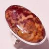 Красный брекчиевидный мукаит драгоценный камень ручной работы уникальный подарок ювелирное изделие кольцо 8.75" U6b20