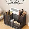 Carbon Steel Mesh Desk Organizer 3 Compartments Stationery Storage Rack  Home Office
