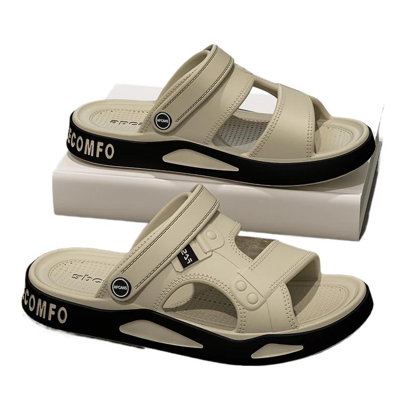 Fashion Summer Men's Slippers EVA Sandals Outdoor Light Slippers Platform Sole Casual Men Beach Shoes Non-slip Open-toe Male Sandals New