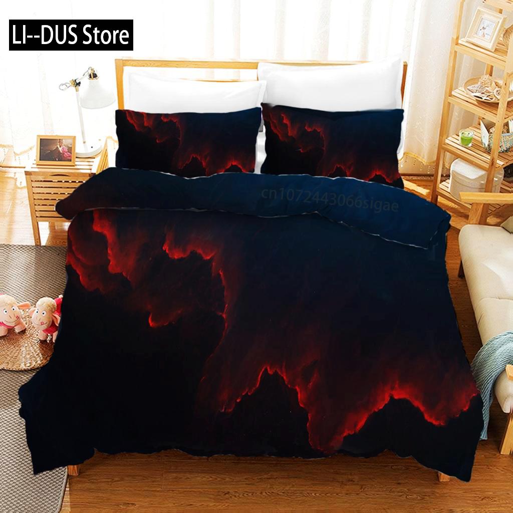 Комплект постельного белья Starry Sky Blue Orange Galaxy Starry Sky Theme Twin Комплект постельного белья из микрофибры Double Queen King Size Покрывало для пододеяльника