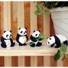 Набор из 4 шт. миниатюрных декоративных предметов панды для уникального подарка, дома, гостиной, офиса, декора ресторана, выставочного экспоната, идеальные предметы для украшения на День святого Валентина