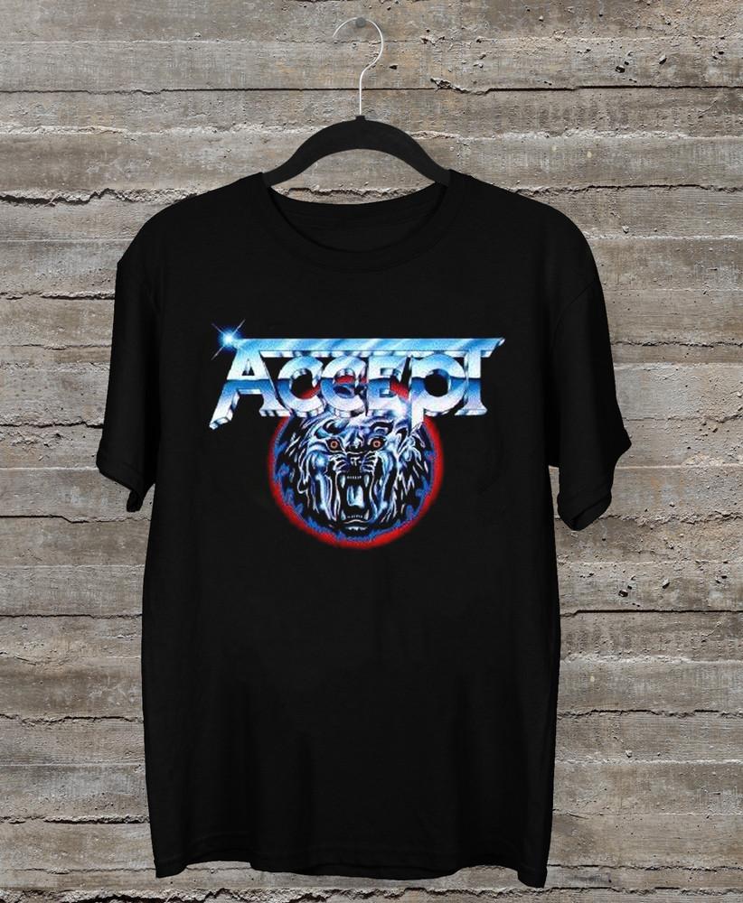 NEW Classic Logo Accept Band Short Sleeve Black All Size Shirt OM23 Unisex T-Shirt Graphic Tee