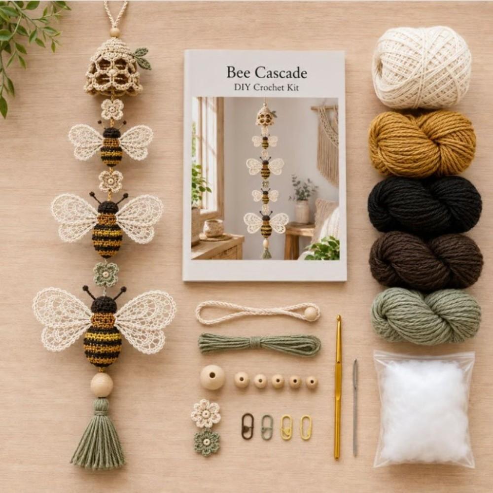 Hand‑Woven DIY Crochet Hummingbird Set Immersive Crafting Animal Theme Wall Pendant  for Beginners