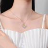 Двухслойное ожерелье с подвеской-подсолнухом - Модная цепочка на ключицы с кулоном в виде сердца