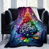 1pc Christmas Tree Printing Lightweight Flannel Blanket, Comfortable and Warm Blanket, for Camping Sofa Bed and Couch Office, Gift Blankets in All