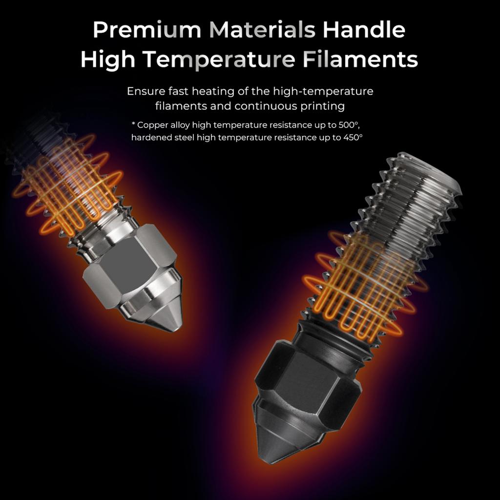 CREALITY Новое сопло из медного сплава и закаленной стали. Комплект сопел K1, поддерживающий высокоскоростную печать.