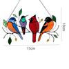 4 Birds Pattern Multicolor Acrylic Panel Bird Stained Glass For Window Hanging