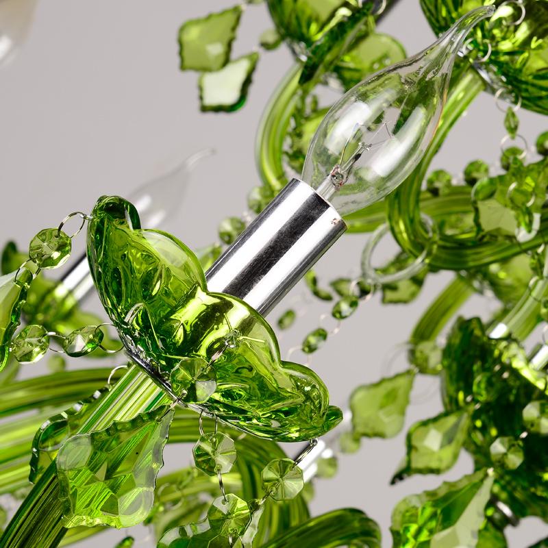 Роскошная люстра с зелеными кристаллами для свадебного зала, спальни, канделябр, отель, ресторан, кофейня, бар, E14, украшение для дома